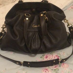 Coach chocolate leather bag
